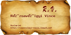 Rózsavölgyi Vince névjegykártya